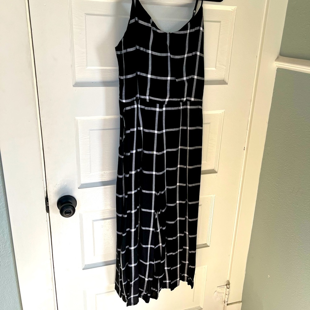Allison Joy Black Plaid Jumpsuit